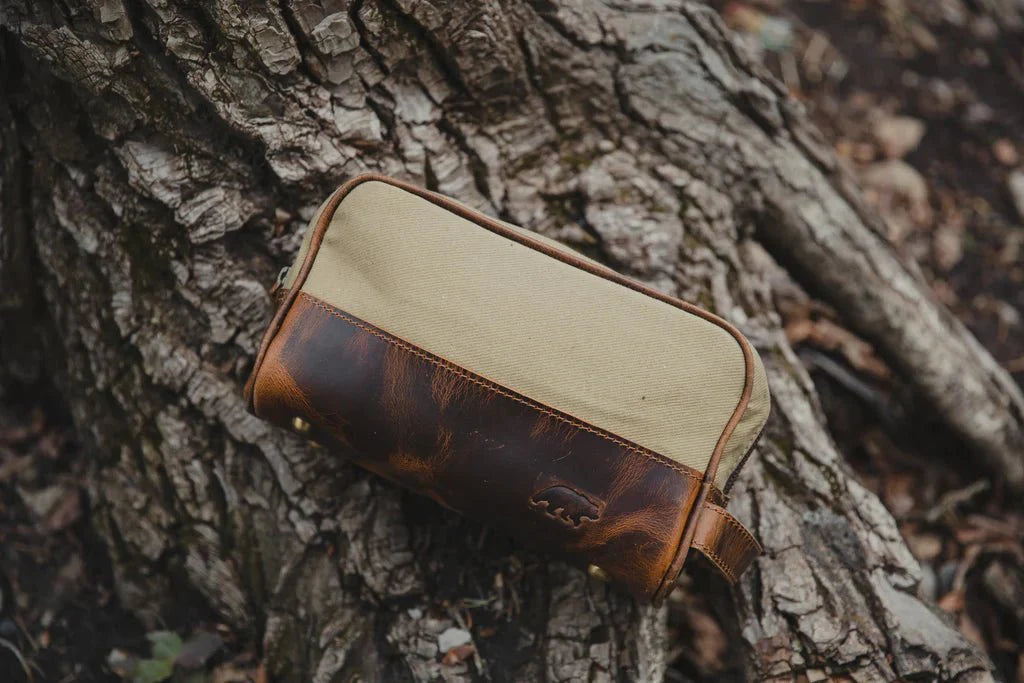 Unique Personalized Canvas Dopp Bag Customized Toiletry Bag Gifts for Men by Groovy Guy