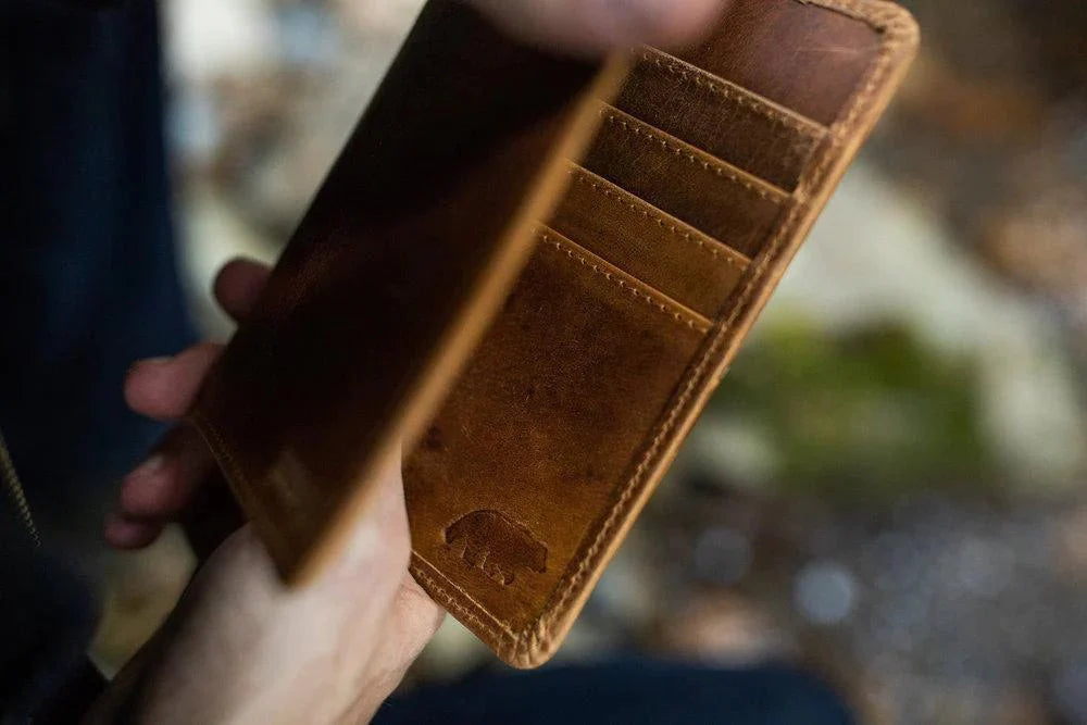 Unique Personalized Buffalo Leather Passport Wallet Customized Gifts for Men by Groovy Guy
