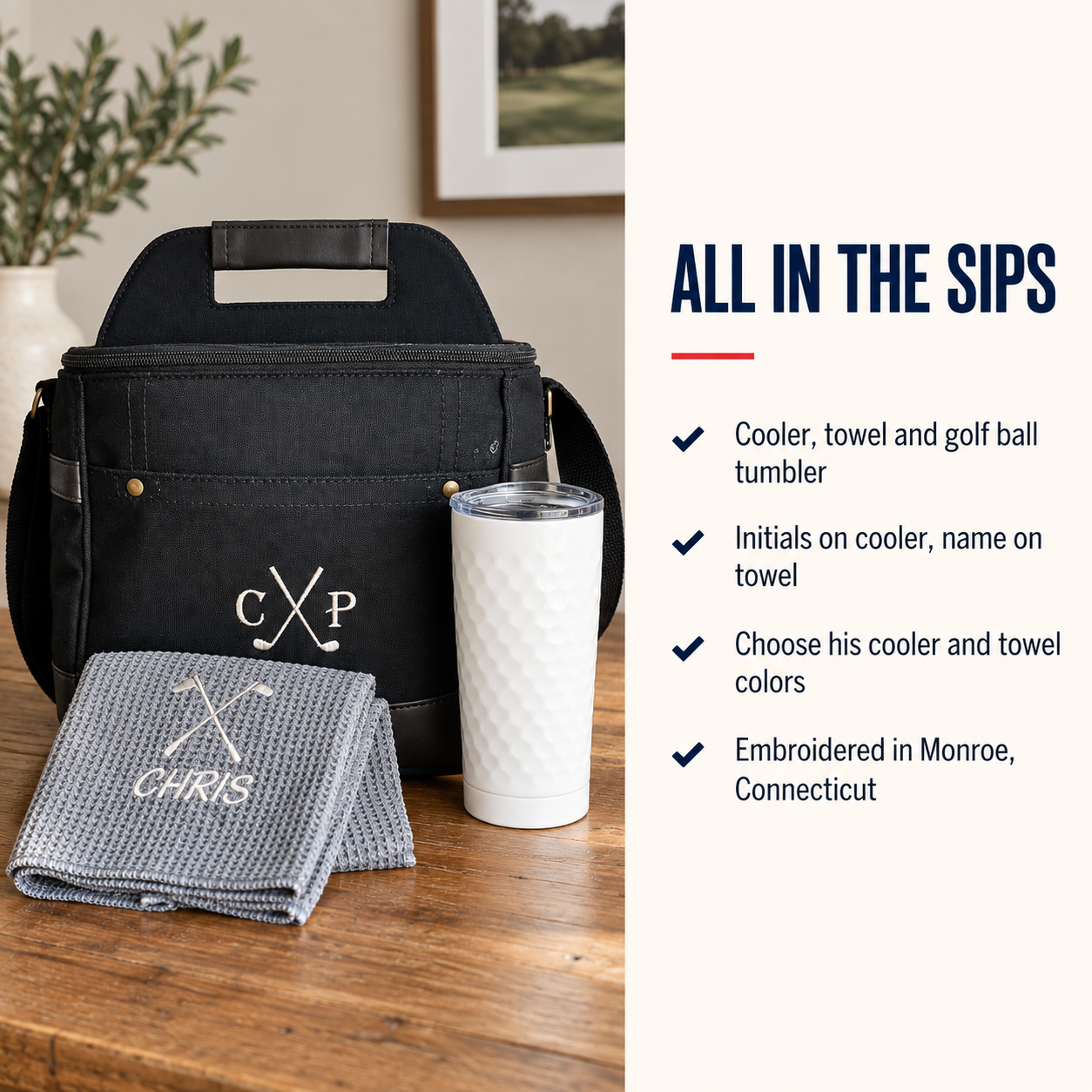 It's All In The Sips Golf Cooler Gift Set