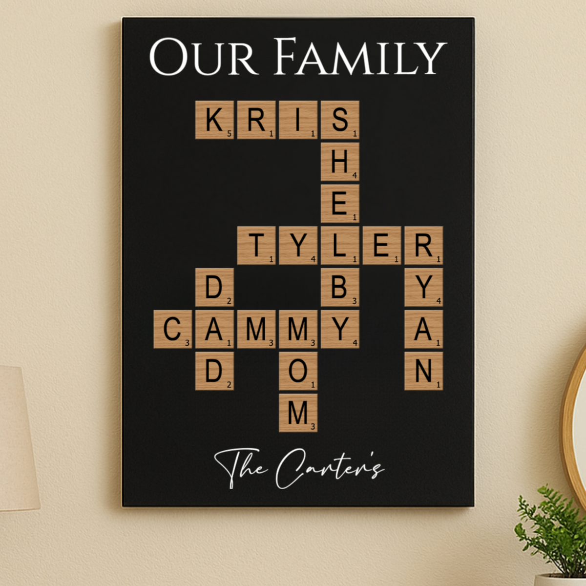 Our Family Crossword Puzzle Sign
