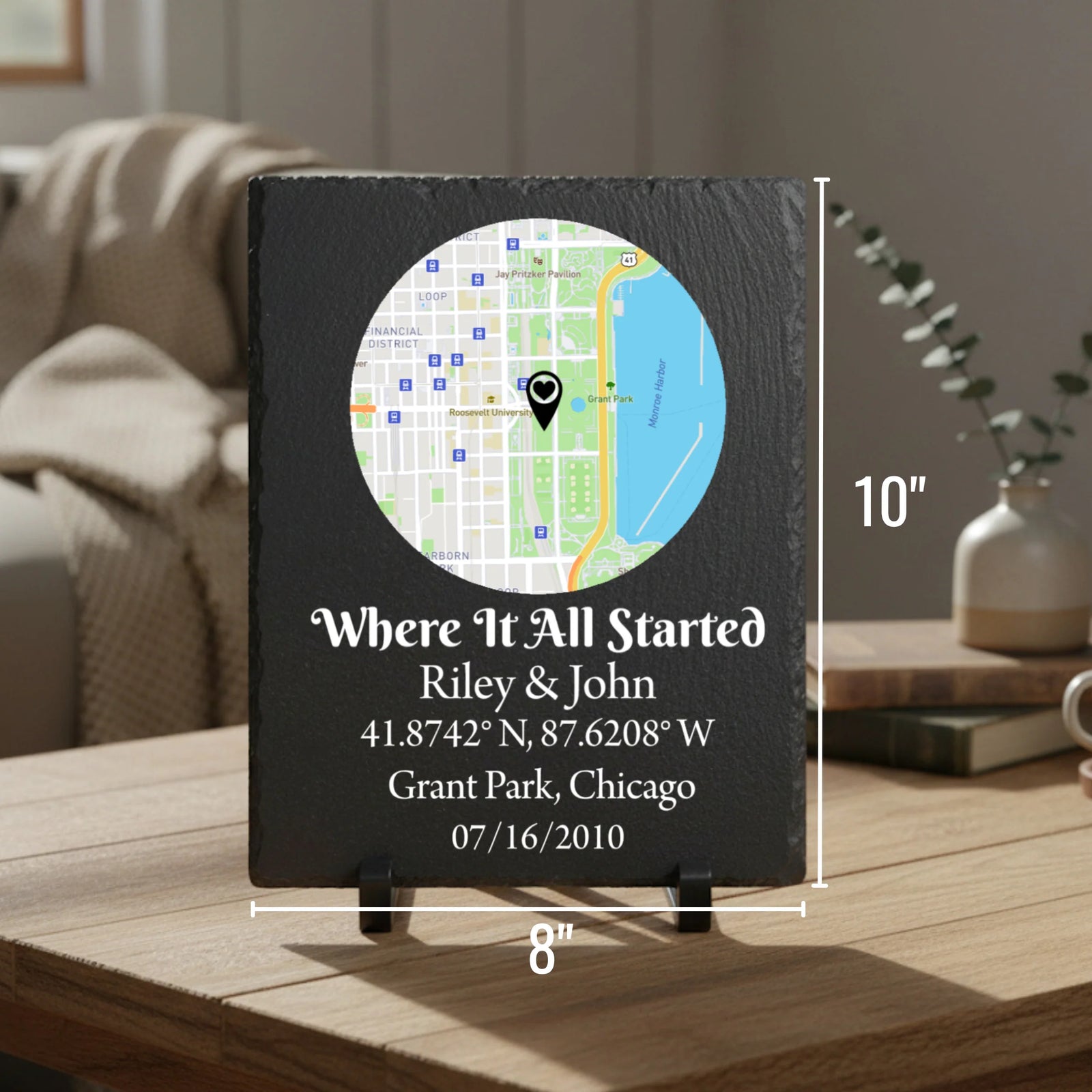 Where We Met Slate Map