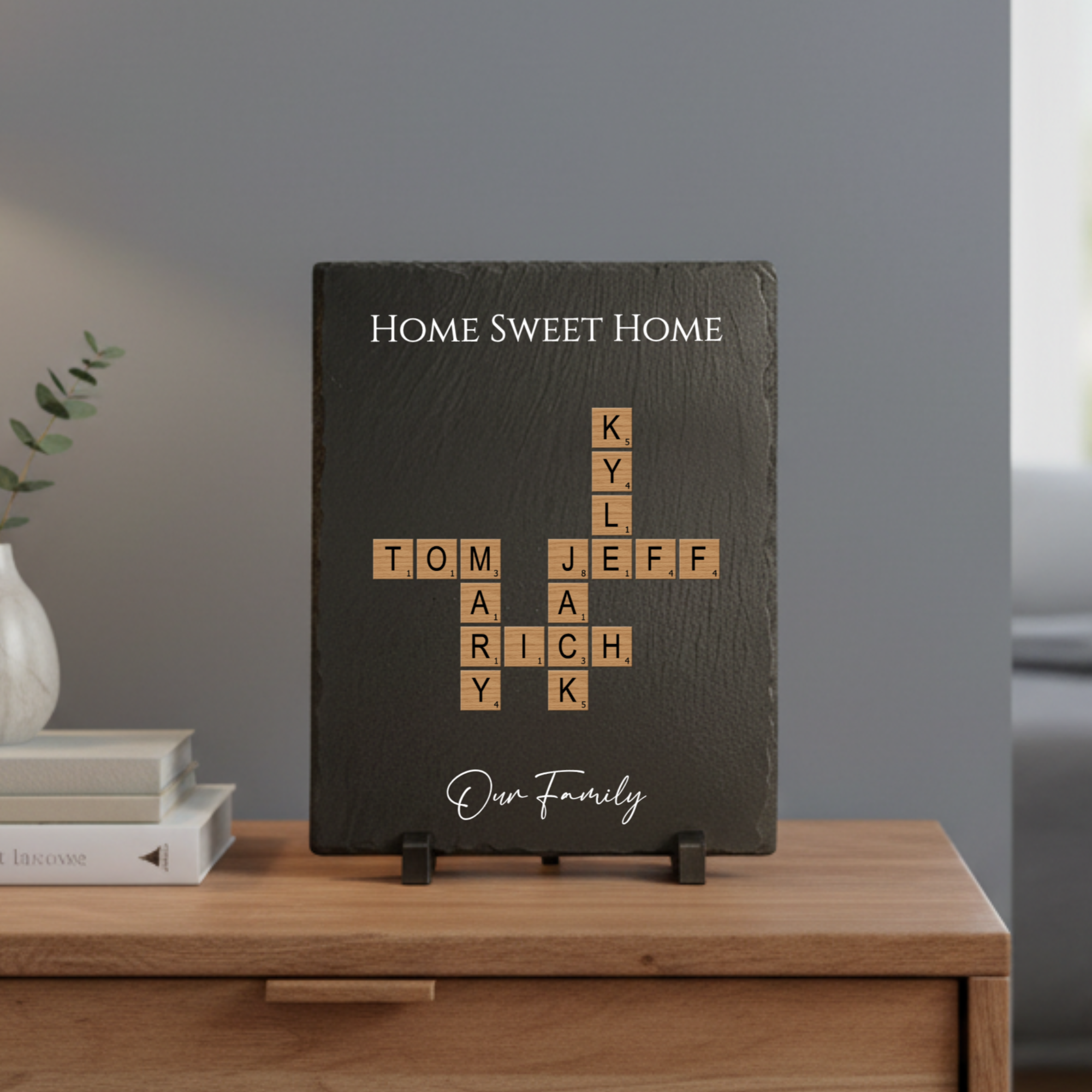 Family Crossword Slate Sign