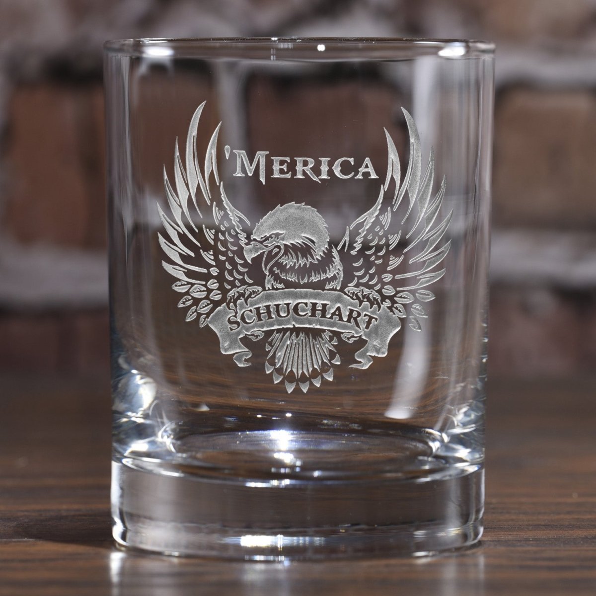 Bald Eagle Personalized Patriotic Whiskey Glass