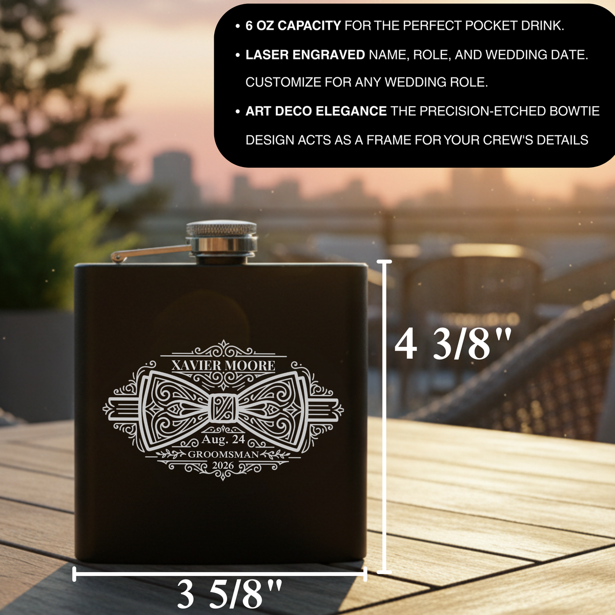 Speakeasy Groomsmen Flask