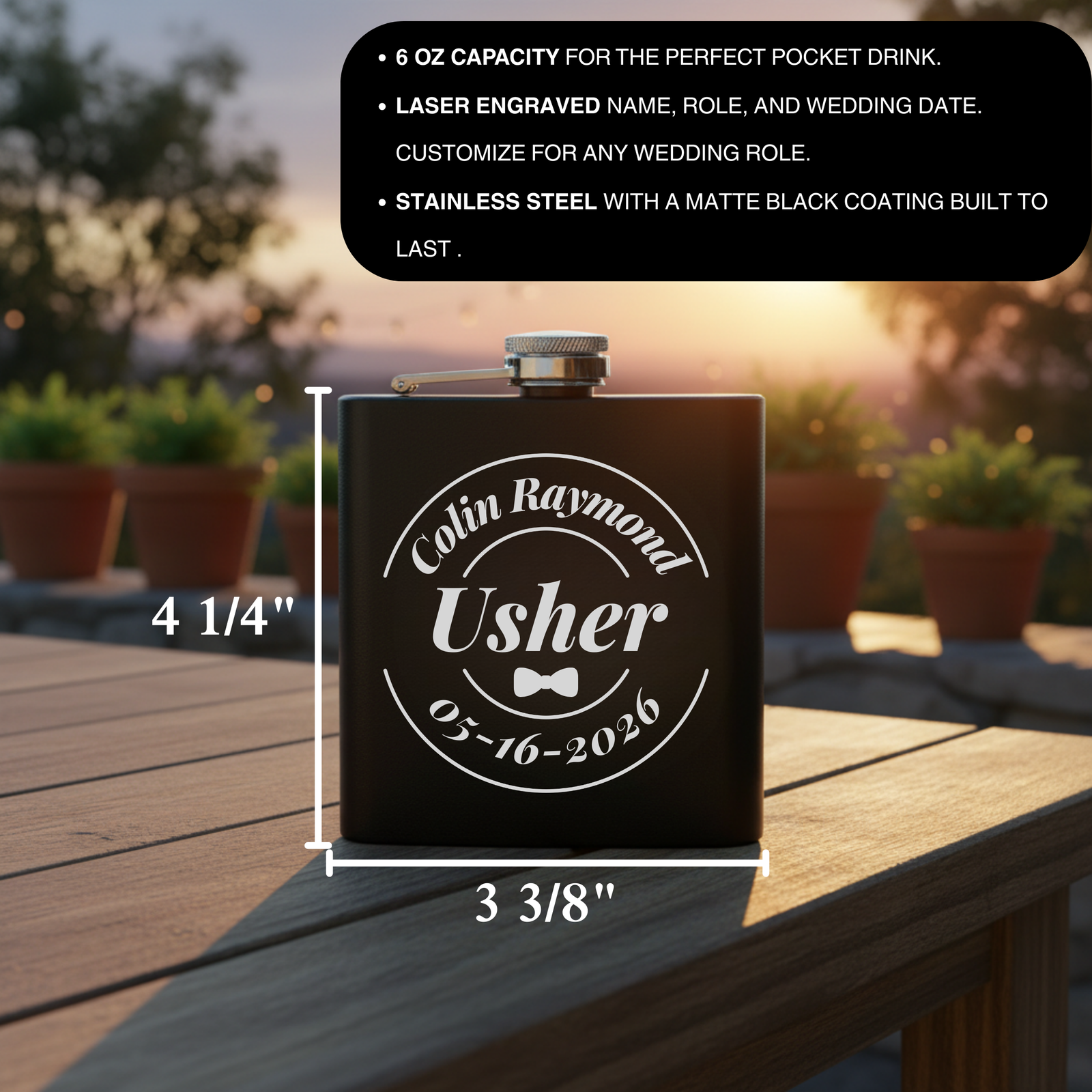 Fine Reserve Grooms Crew Flask