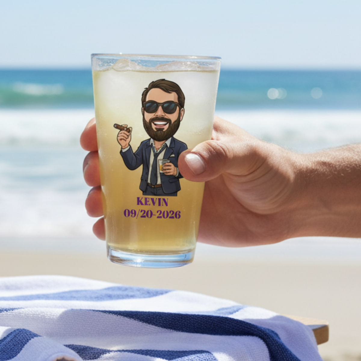 Groomsmen Caricature Pint Glass