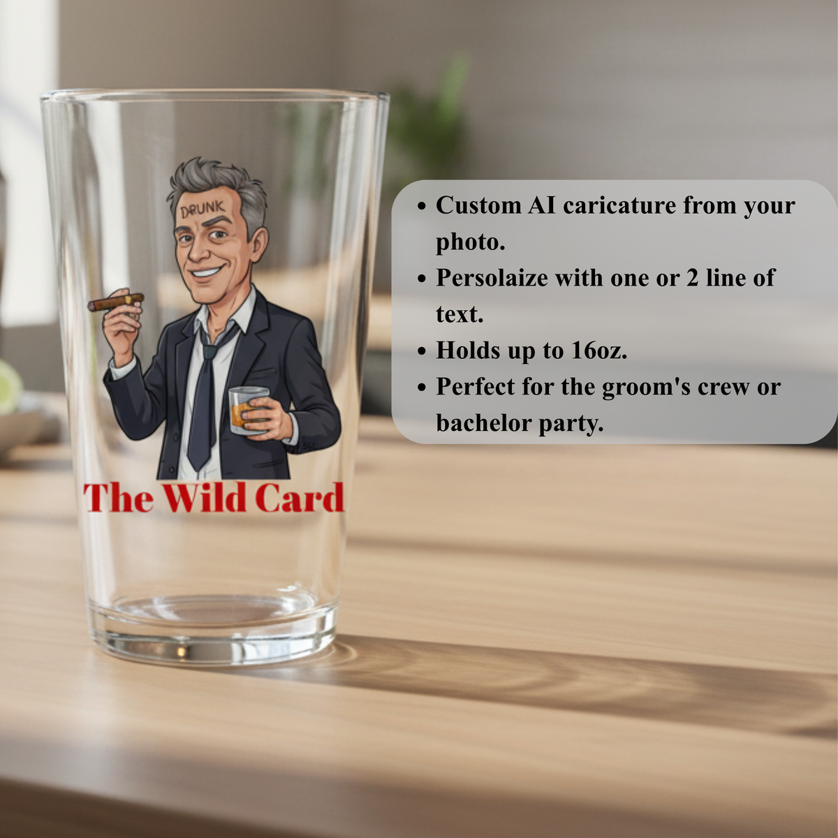 Groomsmen Caricature Pint Glass