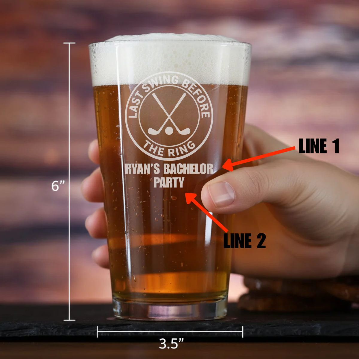 Last Swing Bachelor Pint Glass