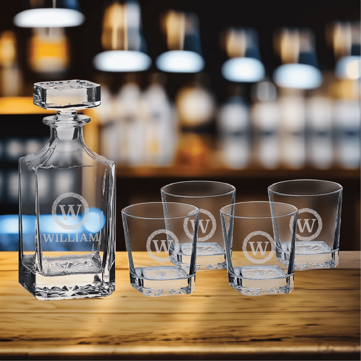 Unique Personalized Royal Pour : Decanter &amp; Whiskey Glass Set Customized Whiskey Glass Set Gifts for Men by Groovy Guy