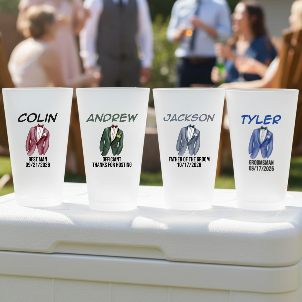 Suit Up Frosted Pint Glass