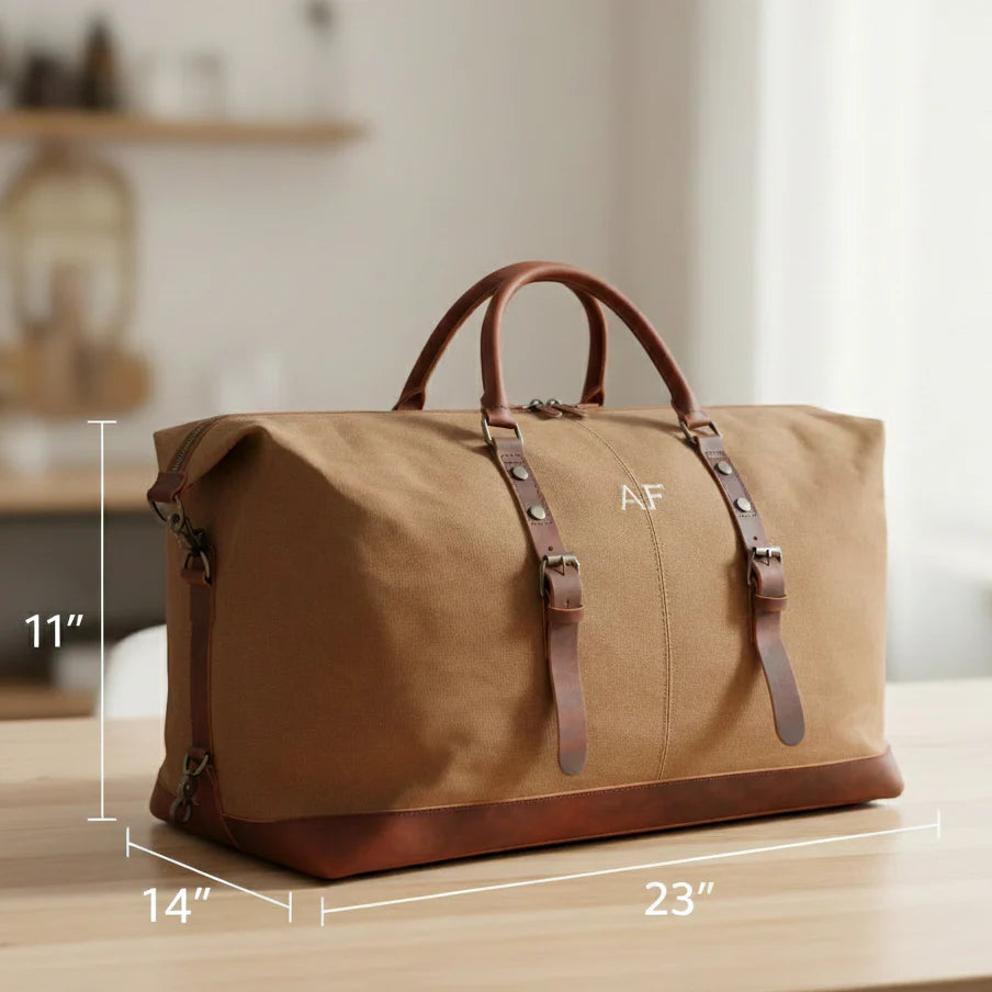 Heritage Hauler Monogrammed Waxed Canvas Bag