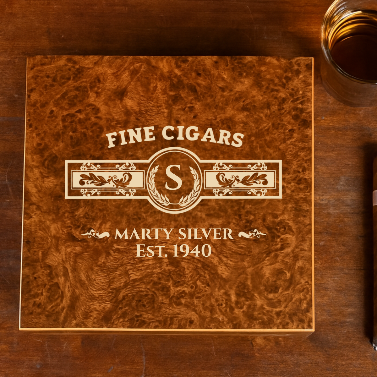 Personalized Fine Cigar Humidor