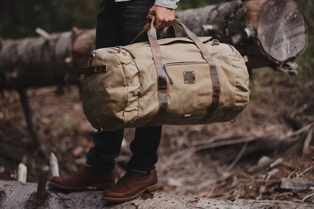 Unique Personalized Camping Canvas Duffel Customized Duffle Bag Gifts for Men by Groovy Guy