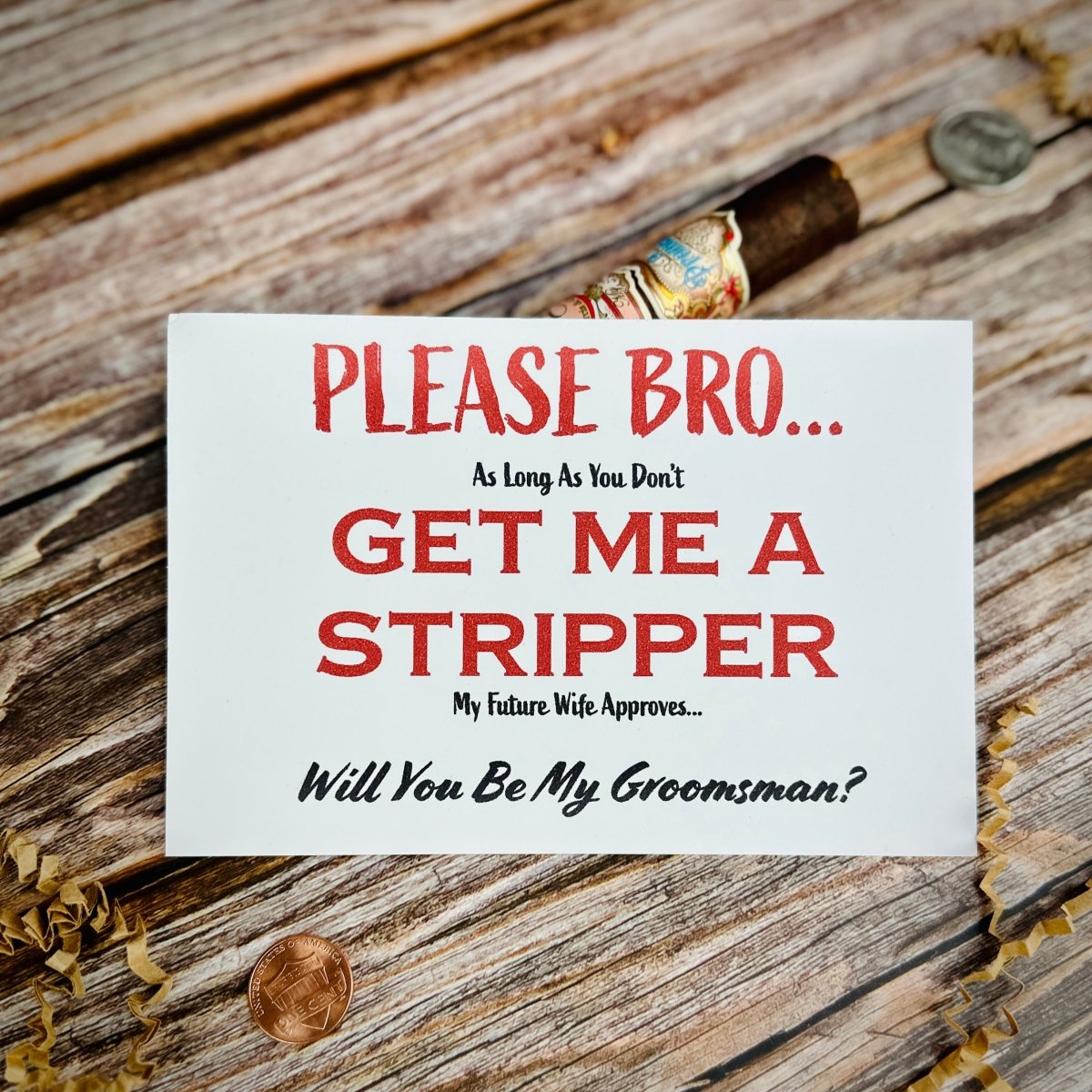 Unique Personalized Strippers Allowed Groomsmen Proposal Card Customized Groomsmen Proposal Gifts for Men by Groovy Guy