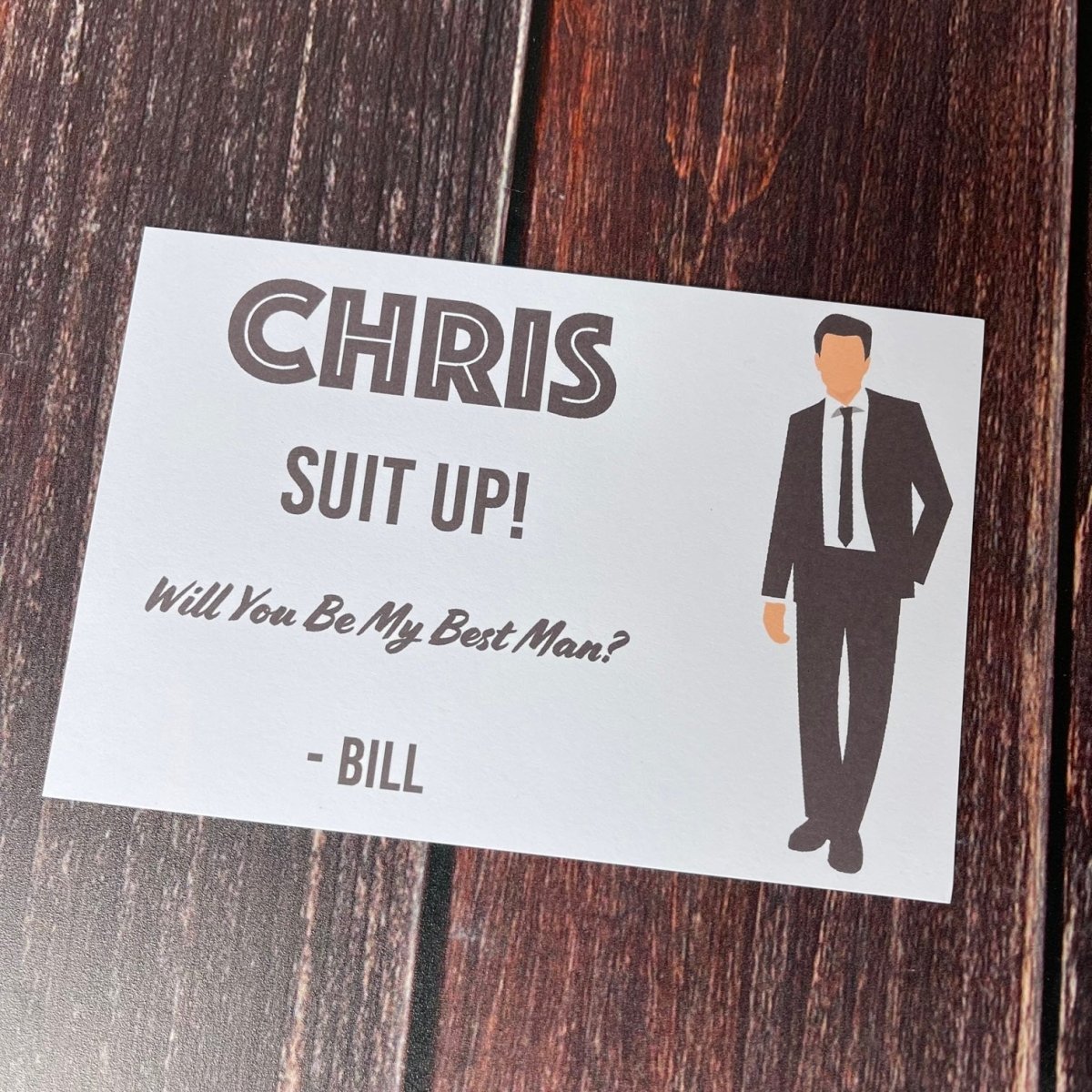 Unique Personalized Suit Up Proposal Card Customized Gifts for Men by Groovy Guy
