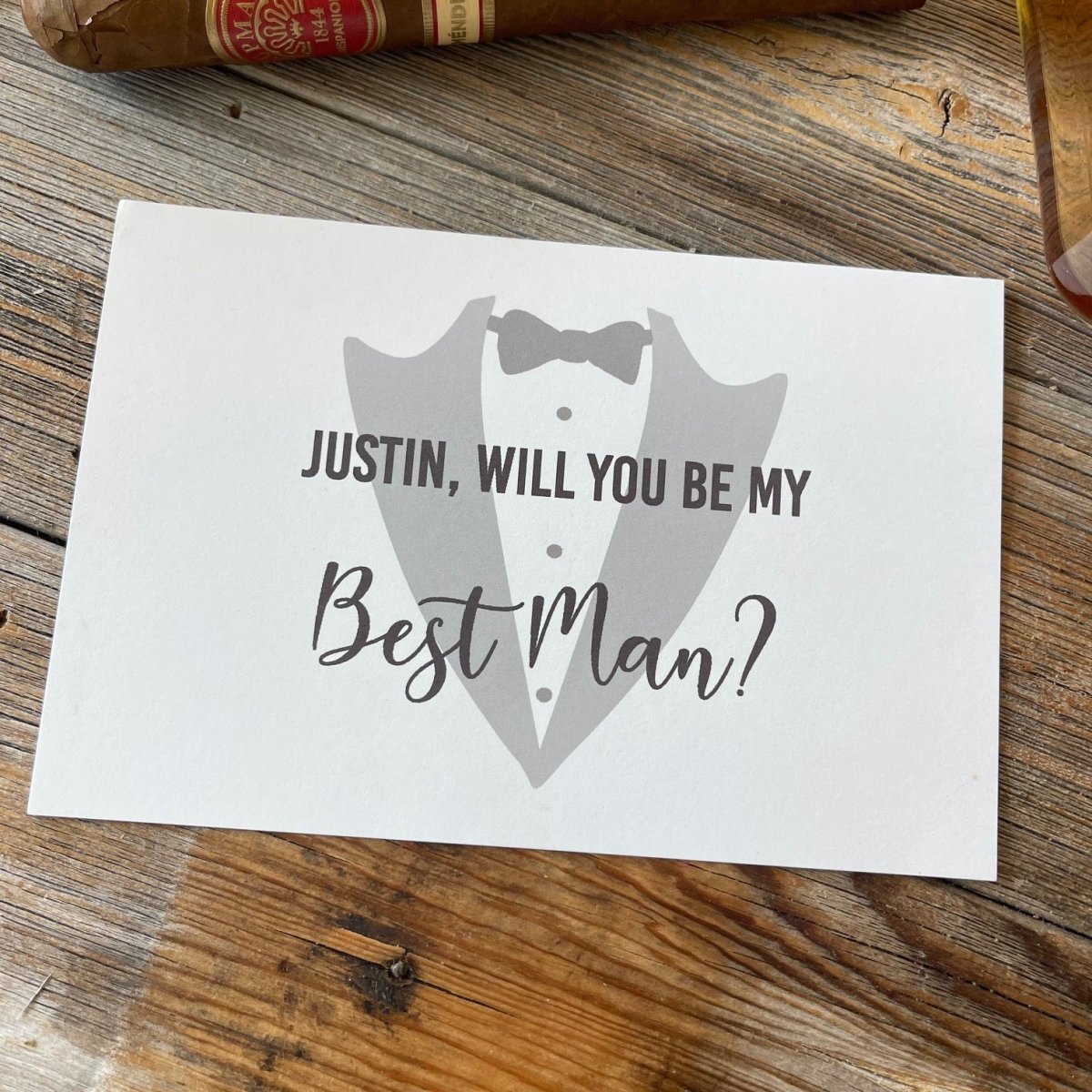 Unique Personalized Will You Be My - Groomsman Proposal Card Customized Gifts for Men by Groovy Guy