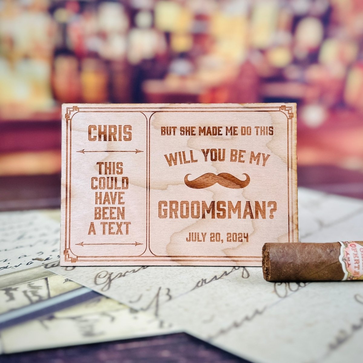 Unique Personalized Wooden Groomsmen Proposal Card Customized Groomsmen Gifts Gifts for Men by Groovy Guy