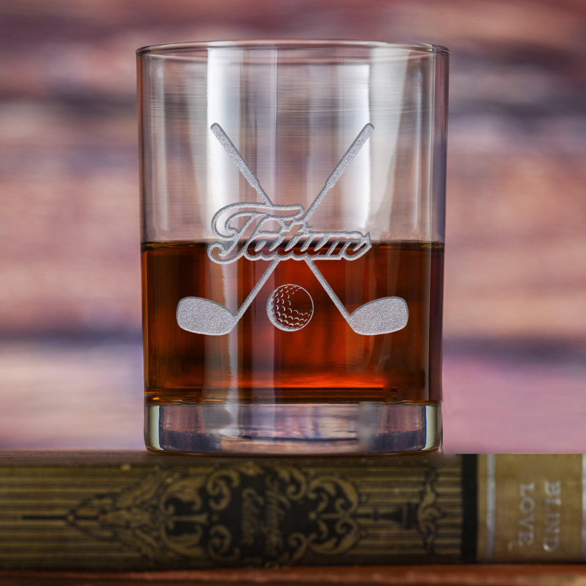 Engraved Golf Lover Whiskey Glass