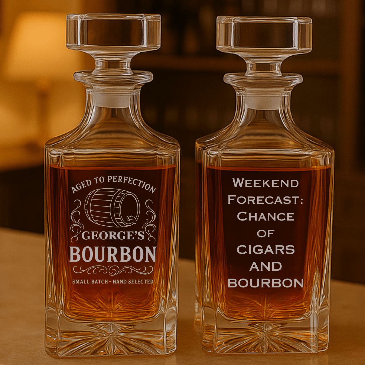 Unique Personalized Personalized Bourbon Decanter Customized Gifts for Men by Groovy Guy