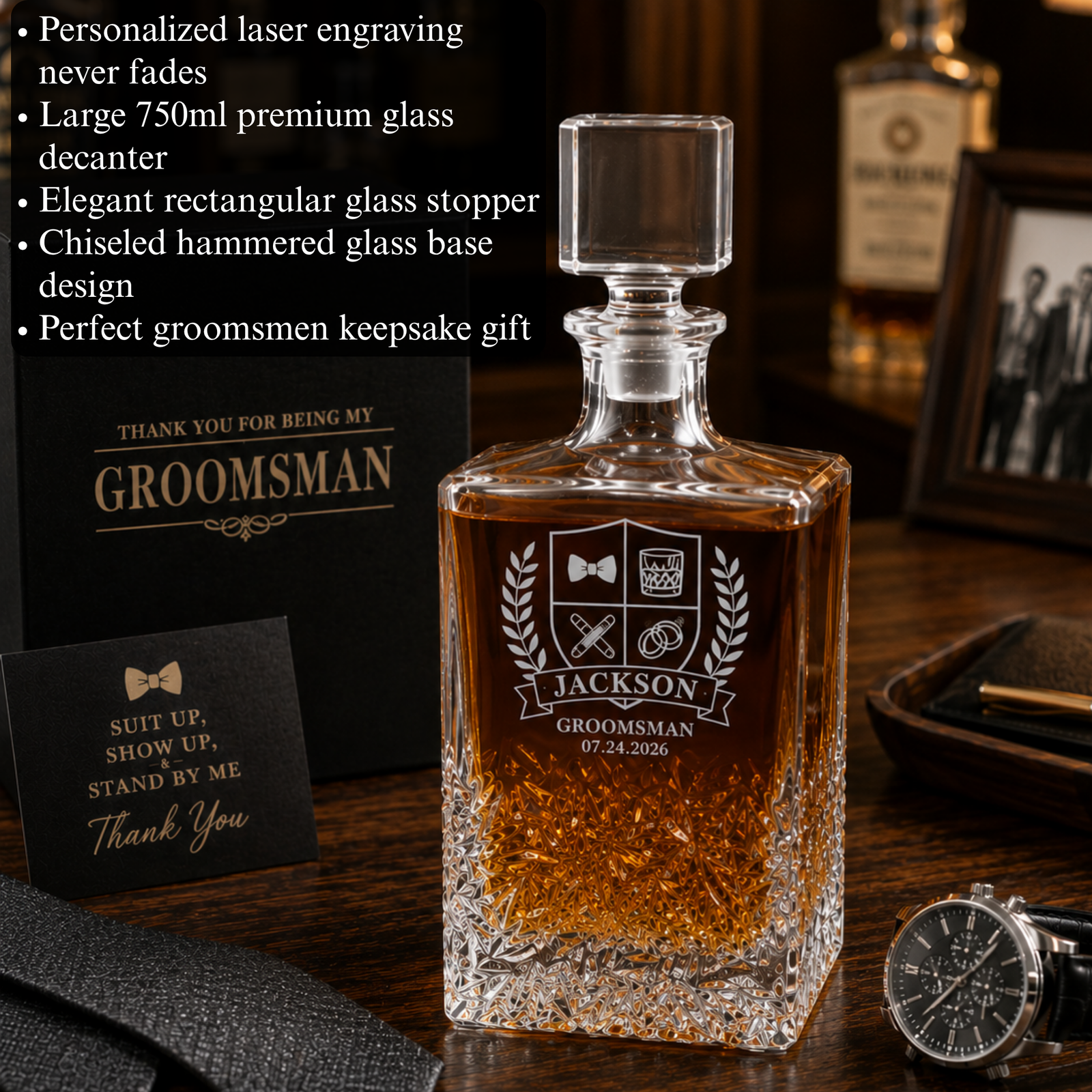 Custom Groomsman Bradford Decanter