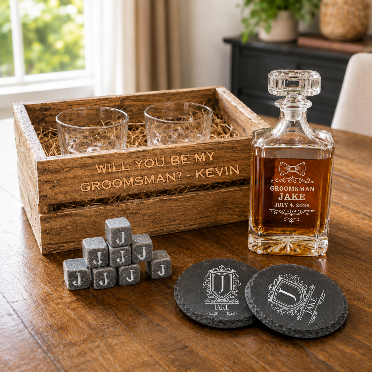 Personalized Whiskey Wedding Crate