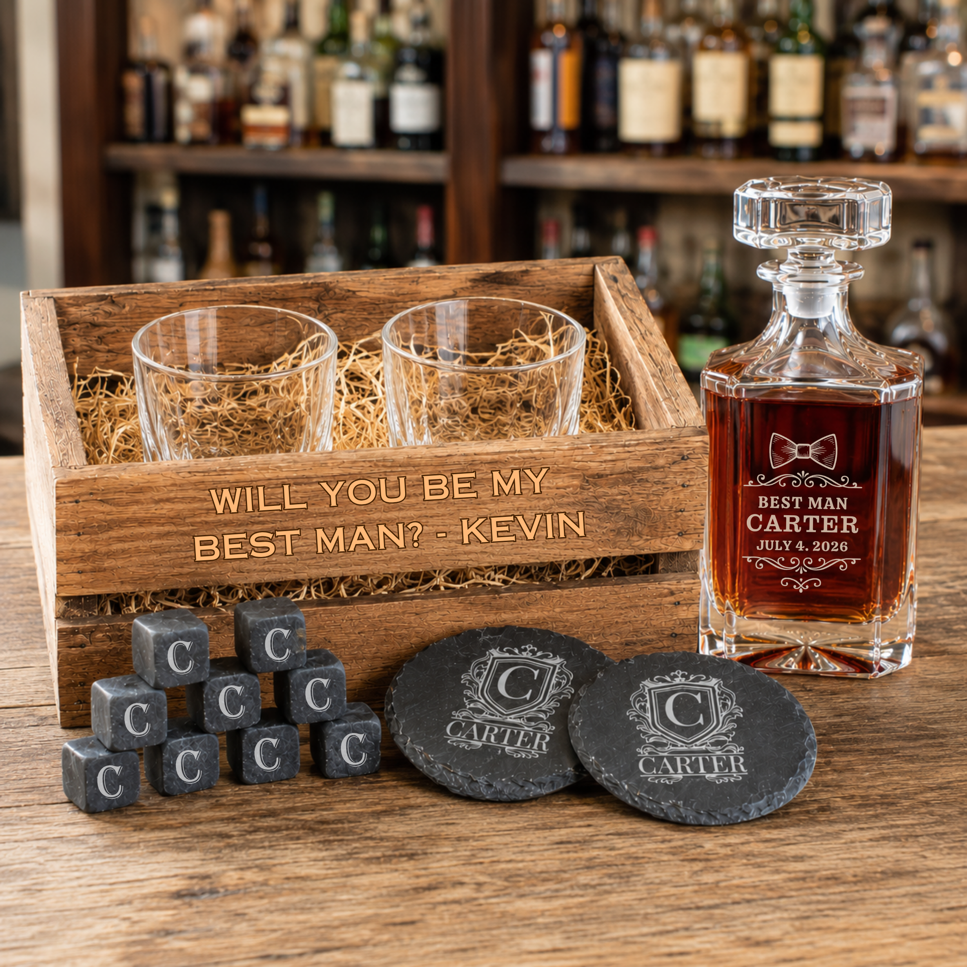 Personalized Whiskey Wedding Crate