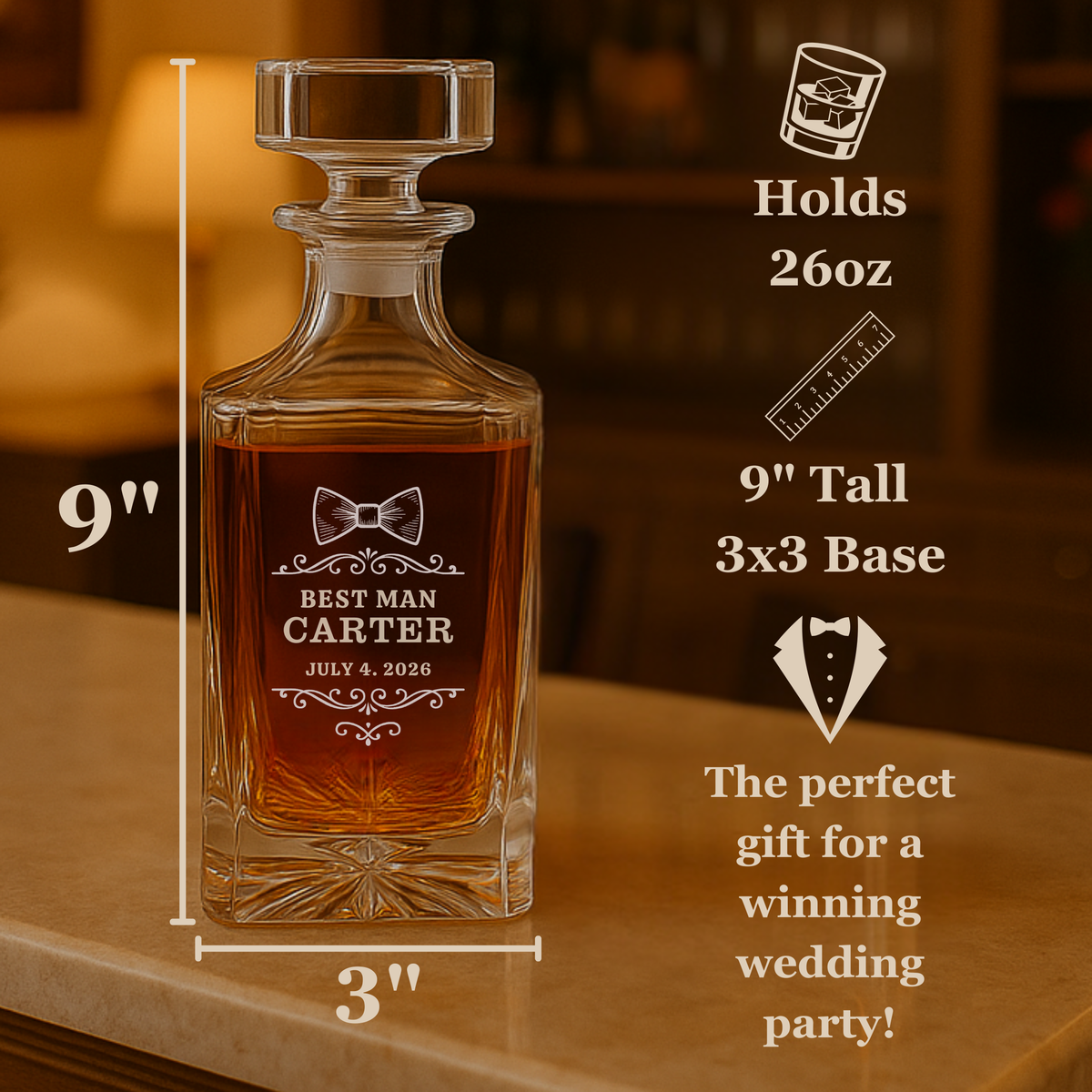 Custom Groomsmen Decanter Gift Set