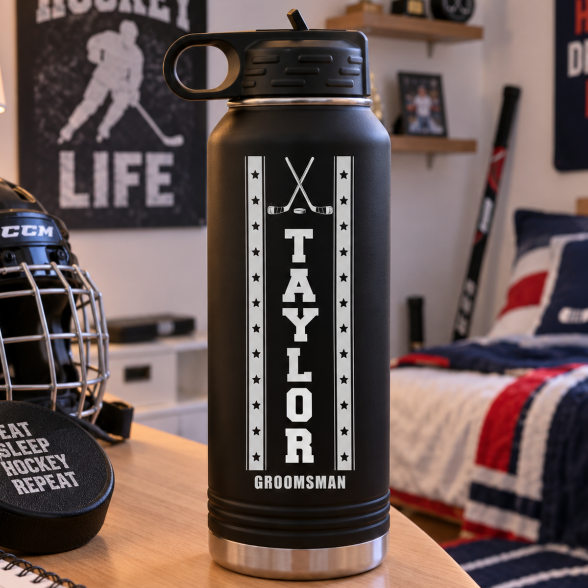 Lineup Hockey Water Bottle