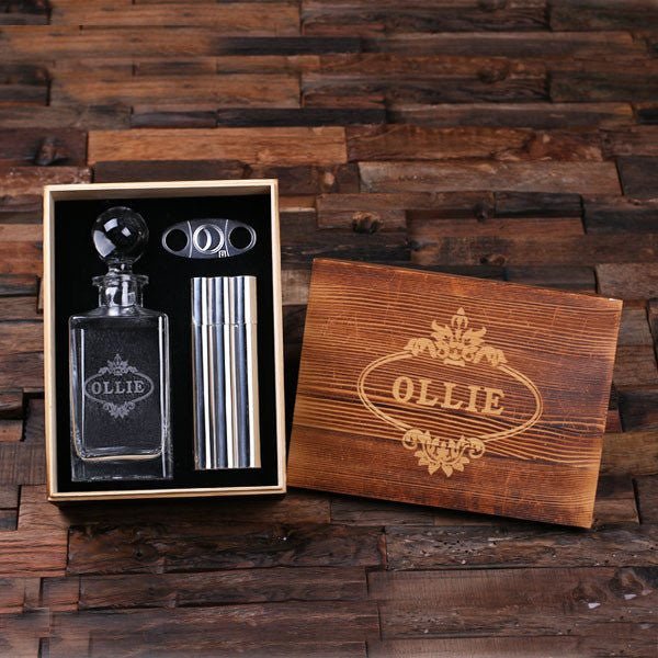 Personalized Cigar, Decanter, & Flask Combo Set
Cigar and Decanter Gift Set