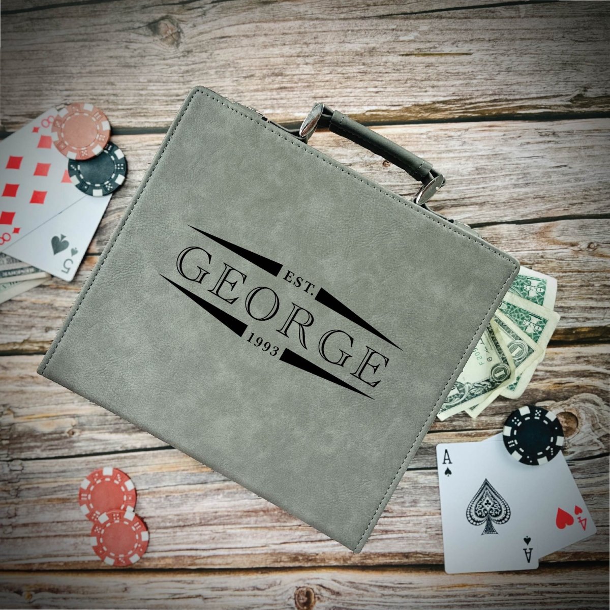Unique Personalized Premium Personalized Poker Chip Set Customized Gift Set Gifts for Men by Groovy Guy