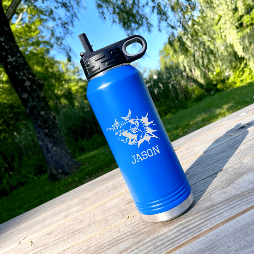 Unique Personalized Hook Line And Sipper Customized Water Bottle Gifts for Men by Groovy Guy