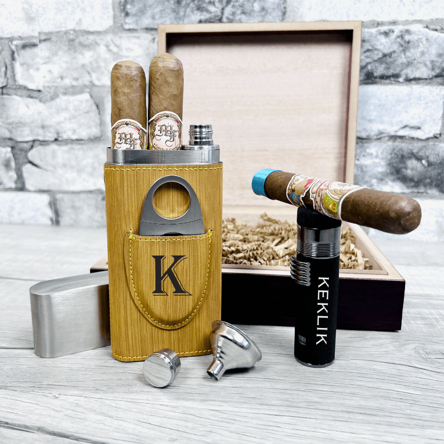 Unique Personalized Personalized Puff and Sip Cigar Gift Box Customized Cigar Gift Set Gifts for Men by Groovy Guy