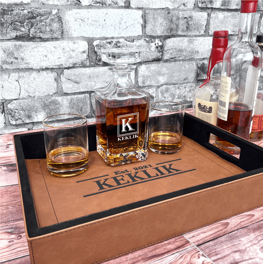 Unique Personalized Serving Decanter Set Customized Decanter Set Gifts for Men by Groovy Guy