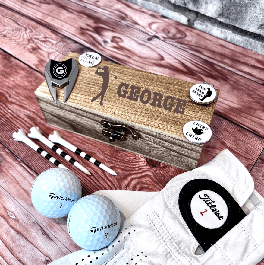 Unique Personalized Golf Goodie Box Customized Gifts for Men by Groovy Guy
