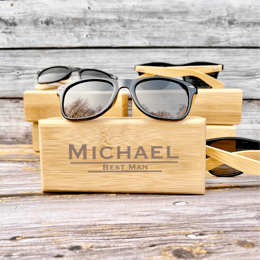 Unique Personalized Custom Groomsmen Sunglasses Customized Gifts for Men by Groovy Guy