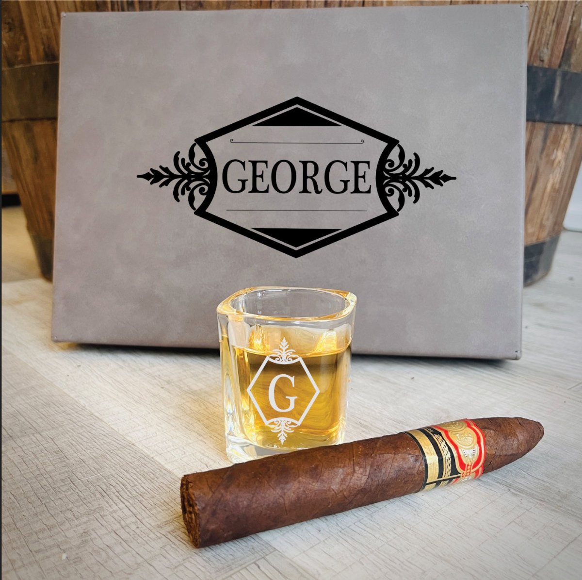 Unique Personalized Shot Glass Set Customized Gift Set Gifts for Men by Groovy Guy