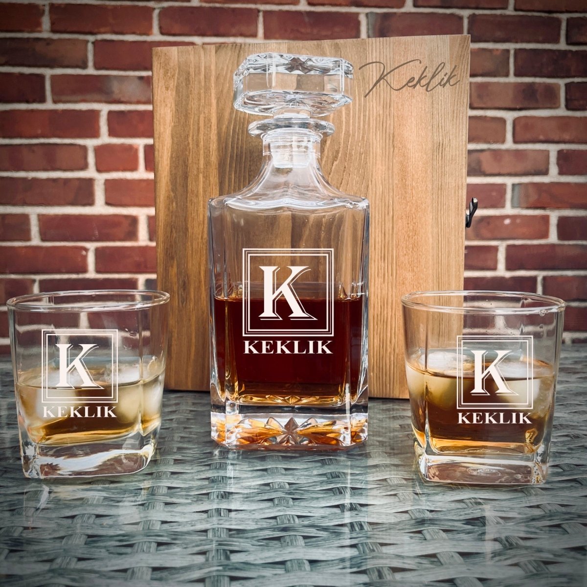 Unique Personalized Personalized Decanter Set with Box Customized Gift Set Gifts for Men by Groovy Guy