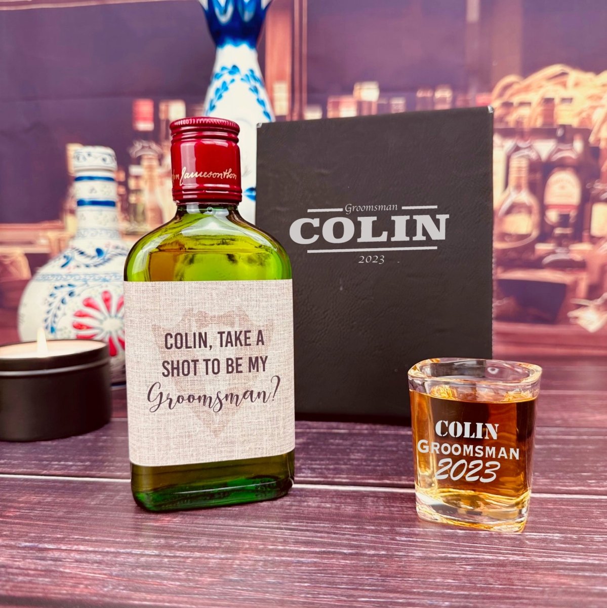 Unique Personalized Shot To Accept Set Customized Groomsmen Gifts Gifts for Men by Groovy Guy