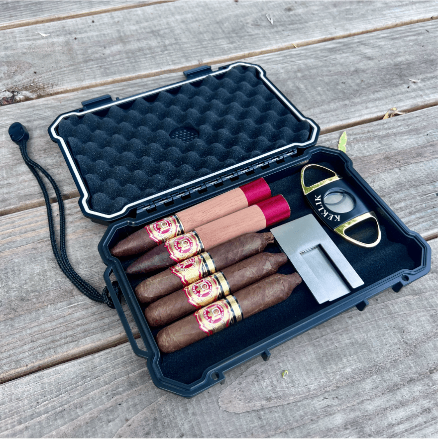 Unique Personalized Humidor To Go Cigar Set Customized Cigar Gift Set Gifts for Men by Groovy Guy