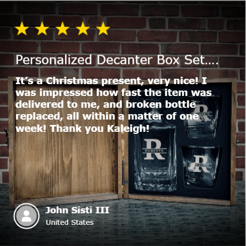 Unique Personalized Personalized Decanter Set with Box Customized Gift Set Gifts for Men by Groovy Guy