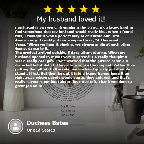 Unique Personalized Personalized Love Song Plaque Customized Anniversary Gifts for Men by Groovy Guy