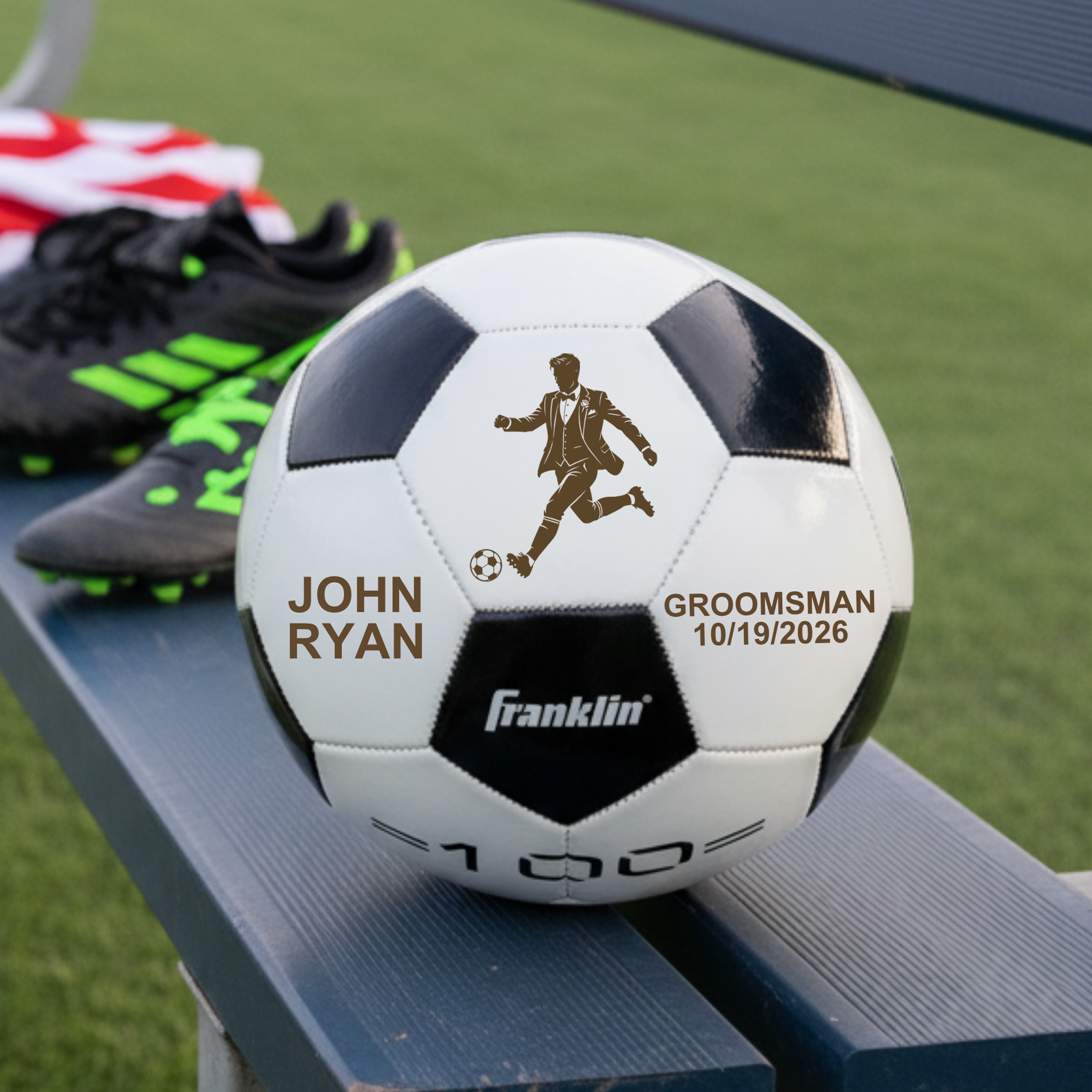 Pitch Day Groomsmen Soccer Ball