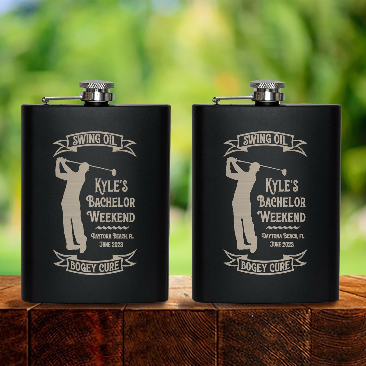 Unique Personalized A Swig And A Swing Customized Flask Gifts for Men by Groovy Guy