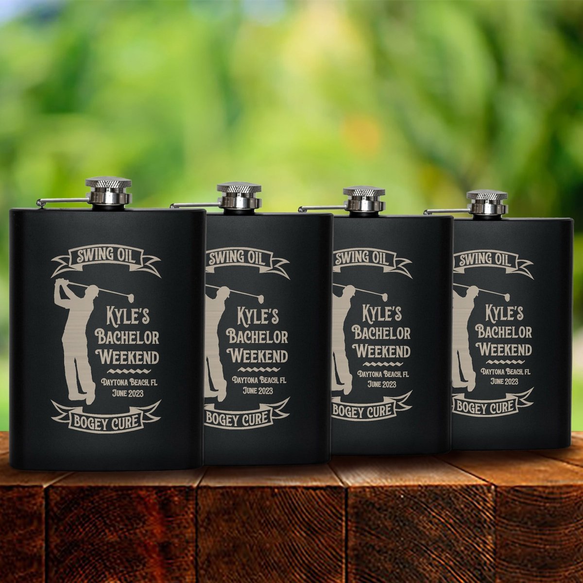 Unique Personalized A Swig And A Swing Customized Flask Gifts for Men by Groovy Guy