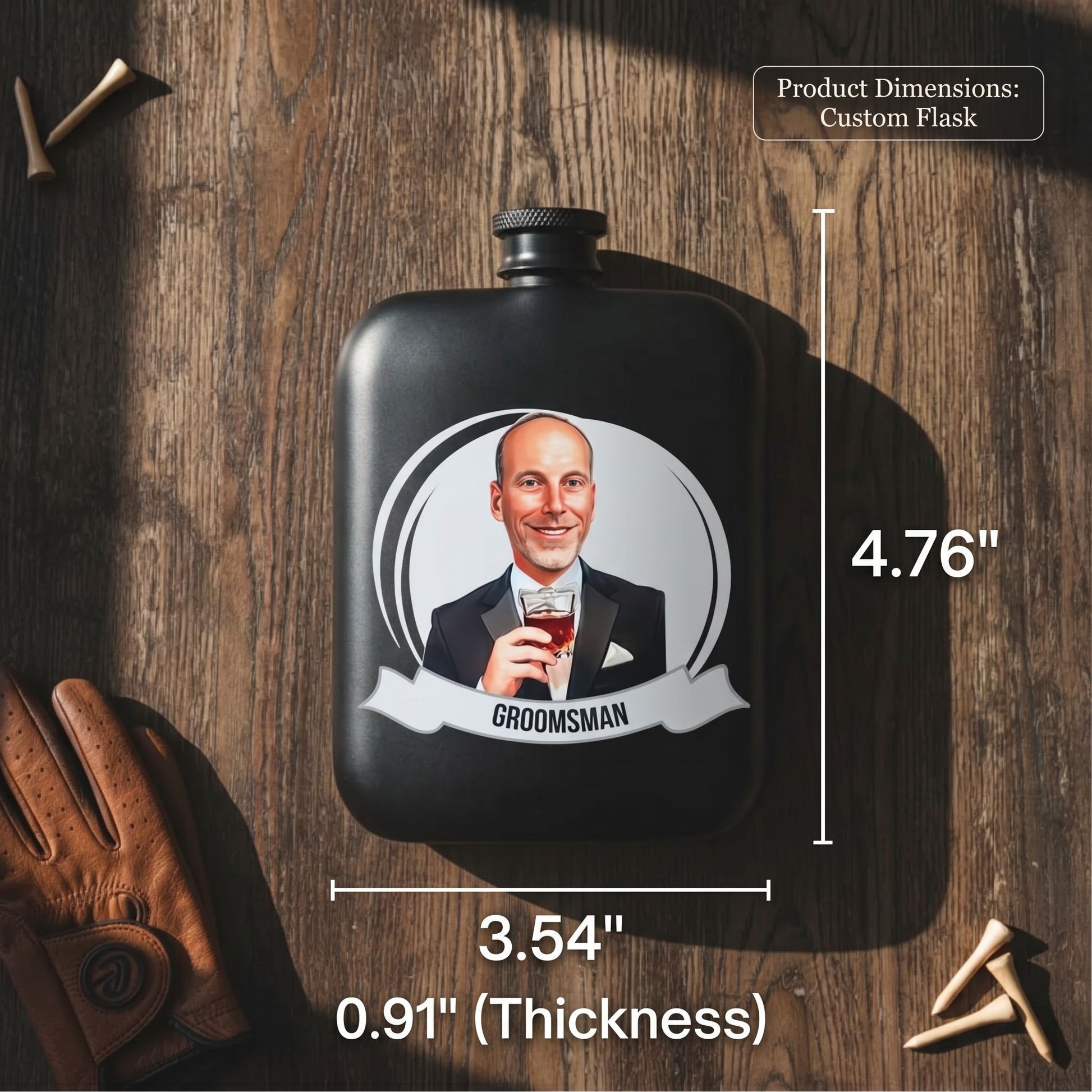 Groomsmen Grins Personalized Photo Flask