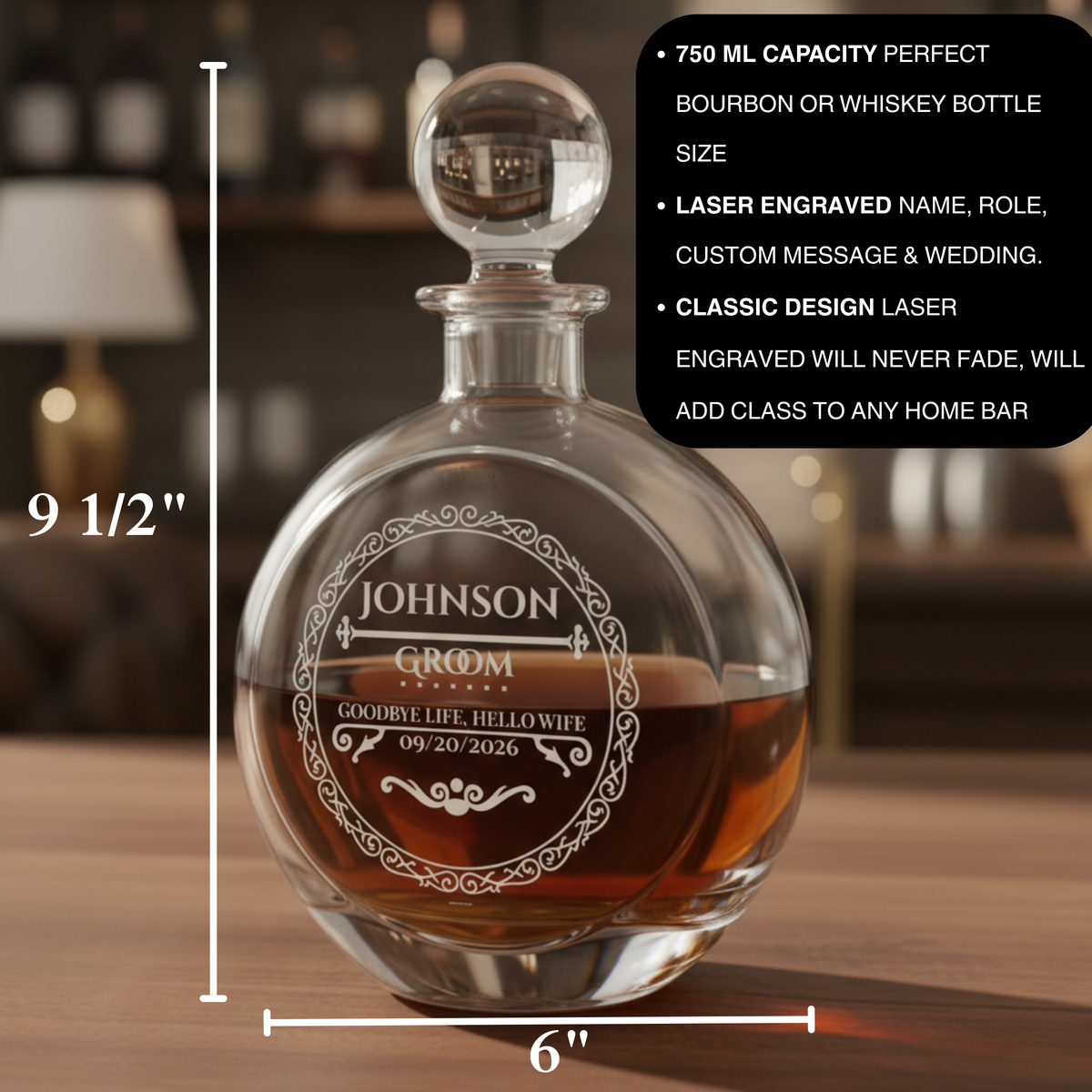 Classy Grooms Crew Decanter