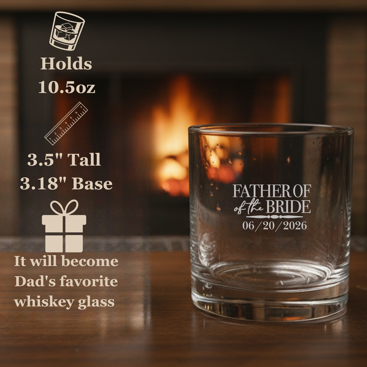 Father of the Bride Whiskey Glass