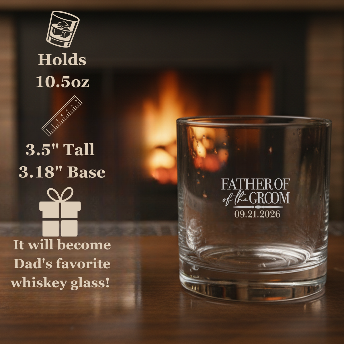 Father of the Groom Whiskey Glass