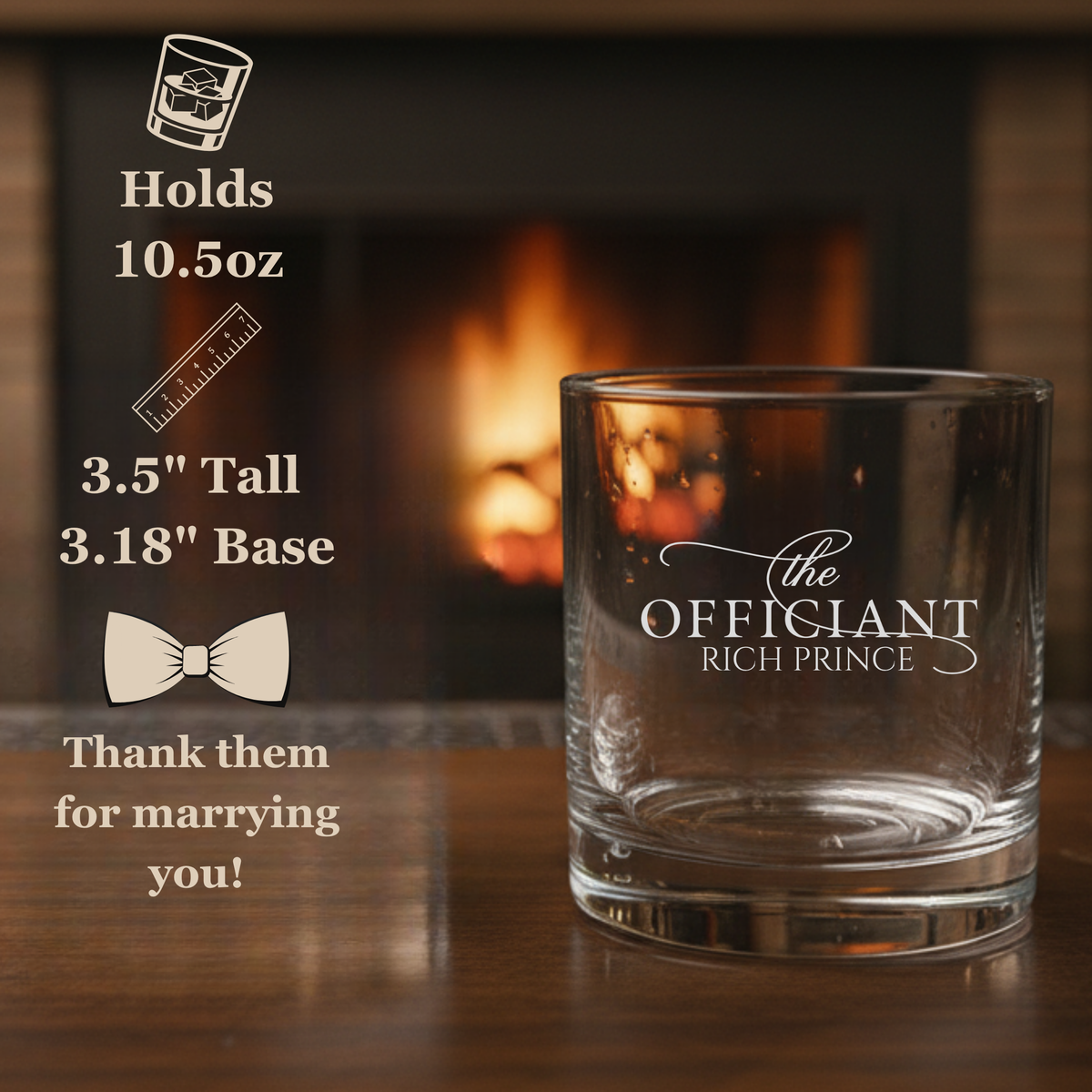 Wedding Officiant Whiskey Glass