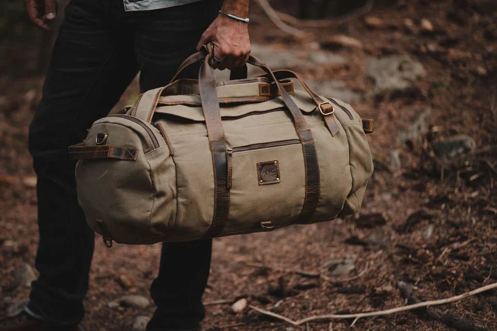 Unique Personalized Camping Canvas Duffel Customized Duffle Bag Gifts for Men by Groovy Guy